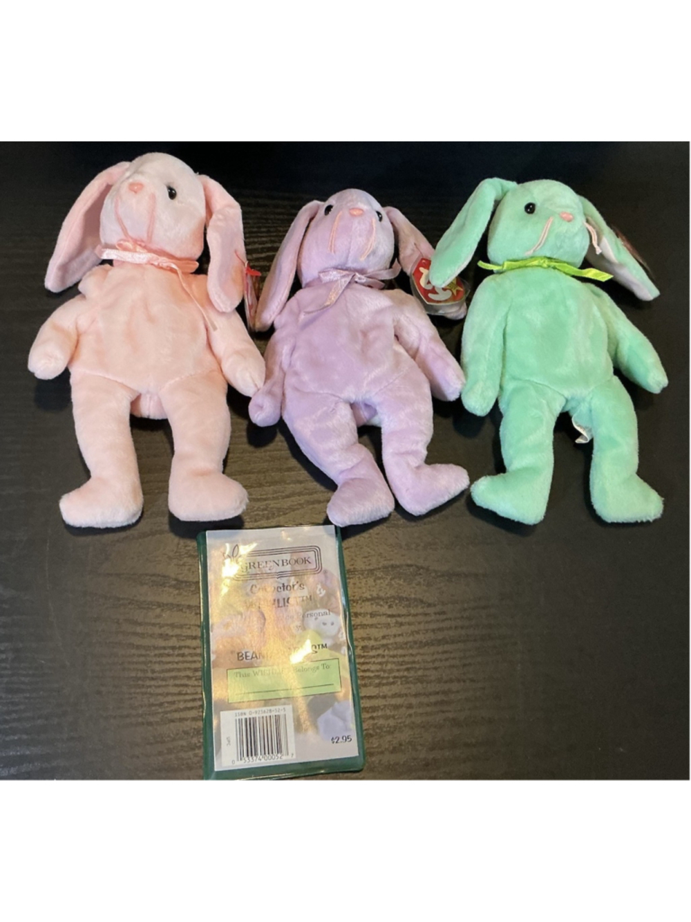 Vintage Ty Beanie Babies Easter Bunny Trio - Hippity Hoppity Floppity 1996 Lot.